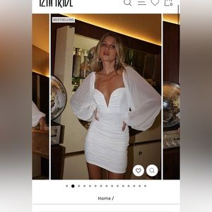 12th Tribe Alessandra White Mesh Mini Dress- size large